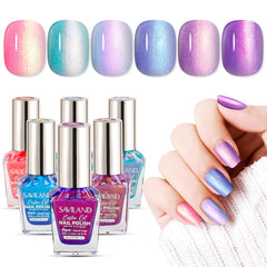 SAVILAND 6pcs Ombre Nail Polish Set packaging highlights quick-dry formula for easy at-home manicures.