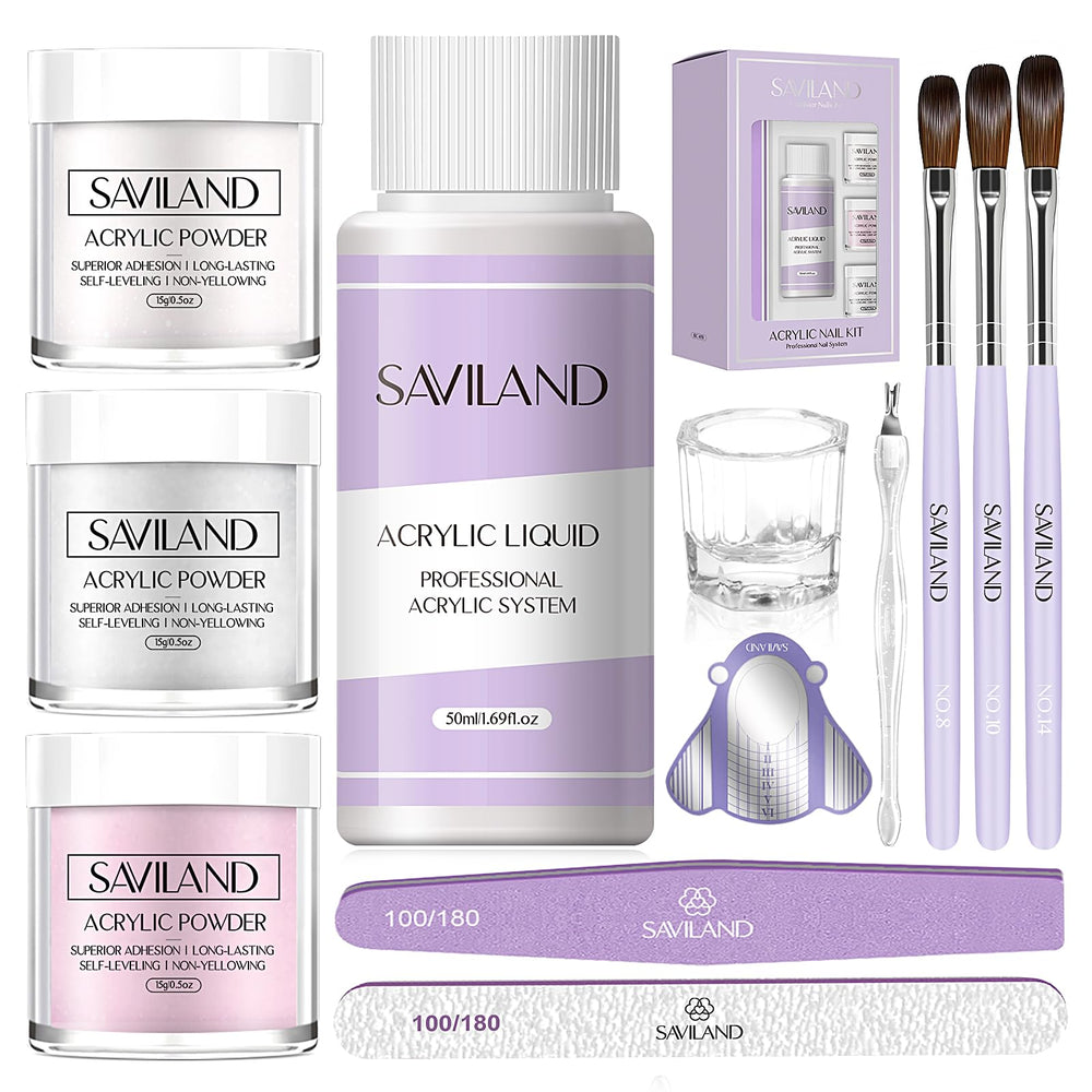 SAVILAND acrylic nail kit complete set for at-home salon-quality nails