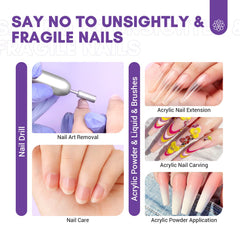 SAVILAND acrylic powder set in clear, white and pink for vibrant nails