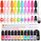 SAVILAND airbrush gel nail polish 12 colors pack for vibrant nail art designs