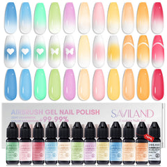 SAVILAND airbrush gel nail polish in no-dilution setup for consistent coverage