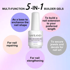 SAVILAND builder gel bottle with built-in brush for easy application