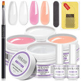 SAVILAND Builder Nail Gel Kit with clear gel for flexible, long-lasting extensions.