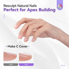 SAVILAND builder gel kit pink gel shown for elegant length and flexible wear.