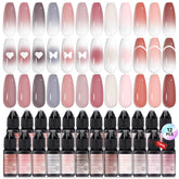 SAVILAND cappuccino airbrush collection hero demonstrates instant-use nails