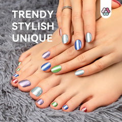 SAVILAND chrome nail polish with mirror shine and glitter effects for bold nails.