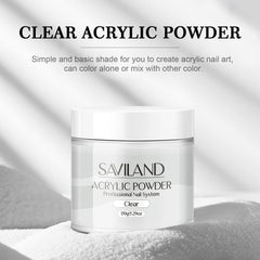 SAVILAND clear acrylic powder application setup shows easy use.