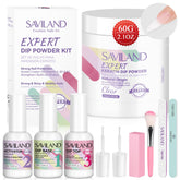 SAVILAND clear dip powder 60g bottle close-up for a flawless DIY manicure.
