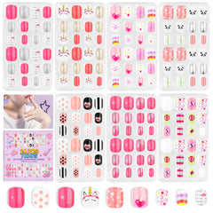 SAVILAND kids press-on nails with assorted sizes and patterns for creative play
