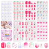 SAVILAND glitter gradient nails for kids offer playful party-ready looks.