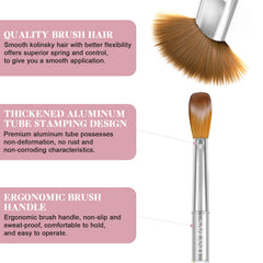 SAVILAND Kolinsky brush size 12 with silver handle for versatile nail art.