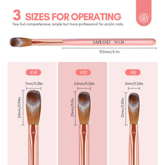 Saviland kolinsky bristle 14 size brush for larger extensions and overlays