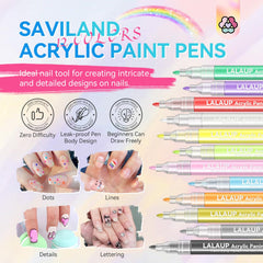 SAVILAND nail art pens fine tip for precise detailing.