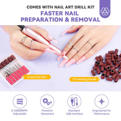 SAVILAND nail drill kit with bits for prep and shaping