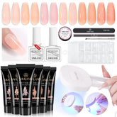 Saviland Poly Gel Kit with six colors for quick at-home nail extensions
