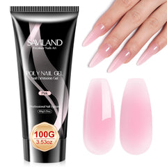 SAVILAND Poly Gel pink-extension bottle shown for even, long-lasting nail extensions.