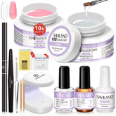 SAVILAND quick-dry nail gel kit with mini UV light for fast at-home extensions.