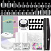 SAVILAND 500 clear toenail tips for durable, natural-looking extensions