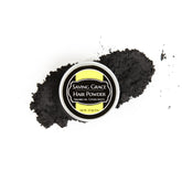 Saving Grace Hair Powder Black brush application shows oil absorption and root coverage