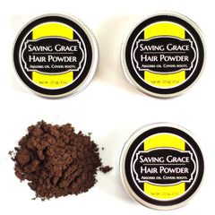 Saving Grace Hair Powder provides root cover for quick, natural touch-ups.