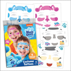 Savvi Blues Clues face tattoos with Blue for playful kids' costume fun and safe skin use