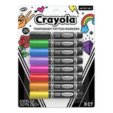 Savvi Crayola 8ct tattoo markers color palette for vibrant temporary designs.
