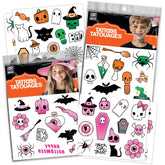 Savvi Spooky Tattoos ghosts designs for kids' Halloween costumes and quick, mess-free removal.