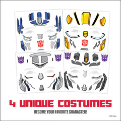 Savvi Transformers Bumblebee face tattoo for playful cosplay at parties.