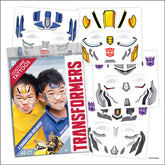 Savvi Transformers Optimus Prime face tattoo for instant heroic look, ideal for Halloween.