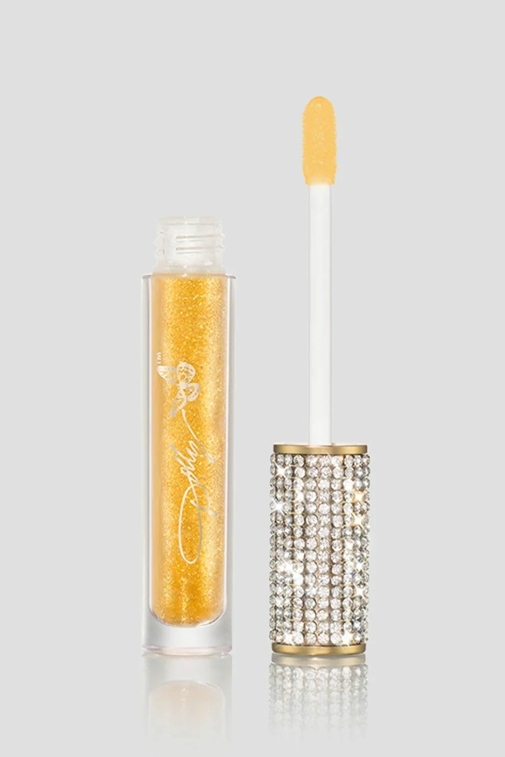 SCENT BEAUTY Dolly Hi-Gloss Lips tube with rhinestones for luxe on-the-go gloss
