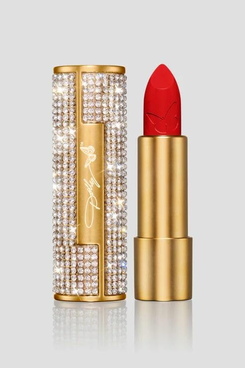 SCENT BEAUTY Heaven's Kiss lipstick case with rhinestones adds glam to any look.