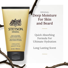SCENT BEAUTY Stetson moisturizer jar close-up highlighting non-greaky formula.