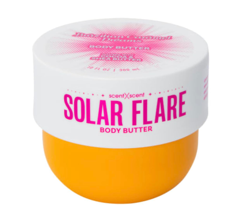 ScentXScent Solar Flare Body Butter in jar with rich texture for deep hydration.