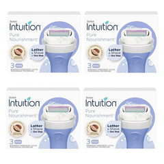 Schick Intuition Pure Nourishment pack shot showing 12 cartridges for easy shaving.