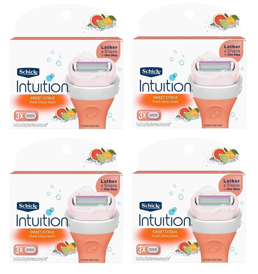 Schick Intuition Sweet Citrus razor cartridge for on-the-go moisturizing shave