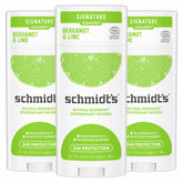 Schmidt's Bergamot + Lime three-pack deodorants offer aluminum-free freshness for daily wear