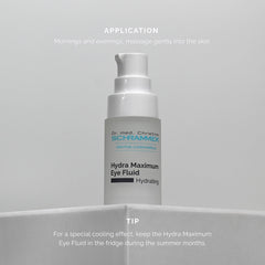 Schrammek Hydra Maximum Eye Fluid packaging tube for easy morning routine.