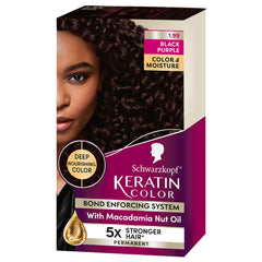 Schwarzkopf Keratin Color 1.99 Black Purple packaging with rich color preview
