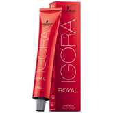 Schwarzkopf Professional Igora Royal 6-6 dark blonde chocolate pack shot showing up to 100% white hair coverage