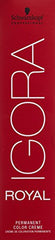 Schwarzkopf ROYAL IGORA 8-77 color swatches display light blonde violet shade.