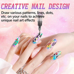 ScontLuy ultra-fine-0-5mm-tip enables precise lines for intricate nail art.