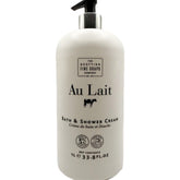 Scottish Fine Soaps Au Lait bath cream bottle - premium cleansing with organic milk for pampering skin