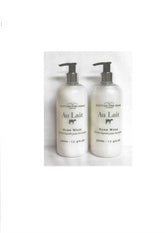 Scottish Fine Soaps Au Lait bottle-front with two 17.5 oz hand washes for daily cleansing.