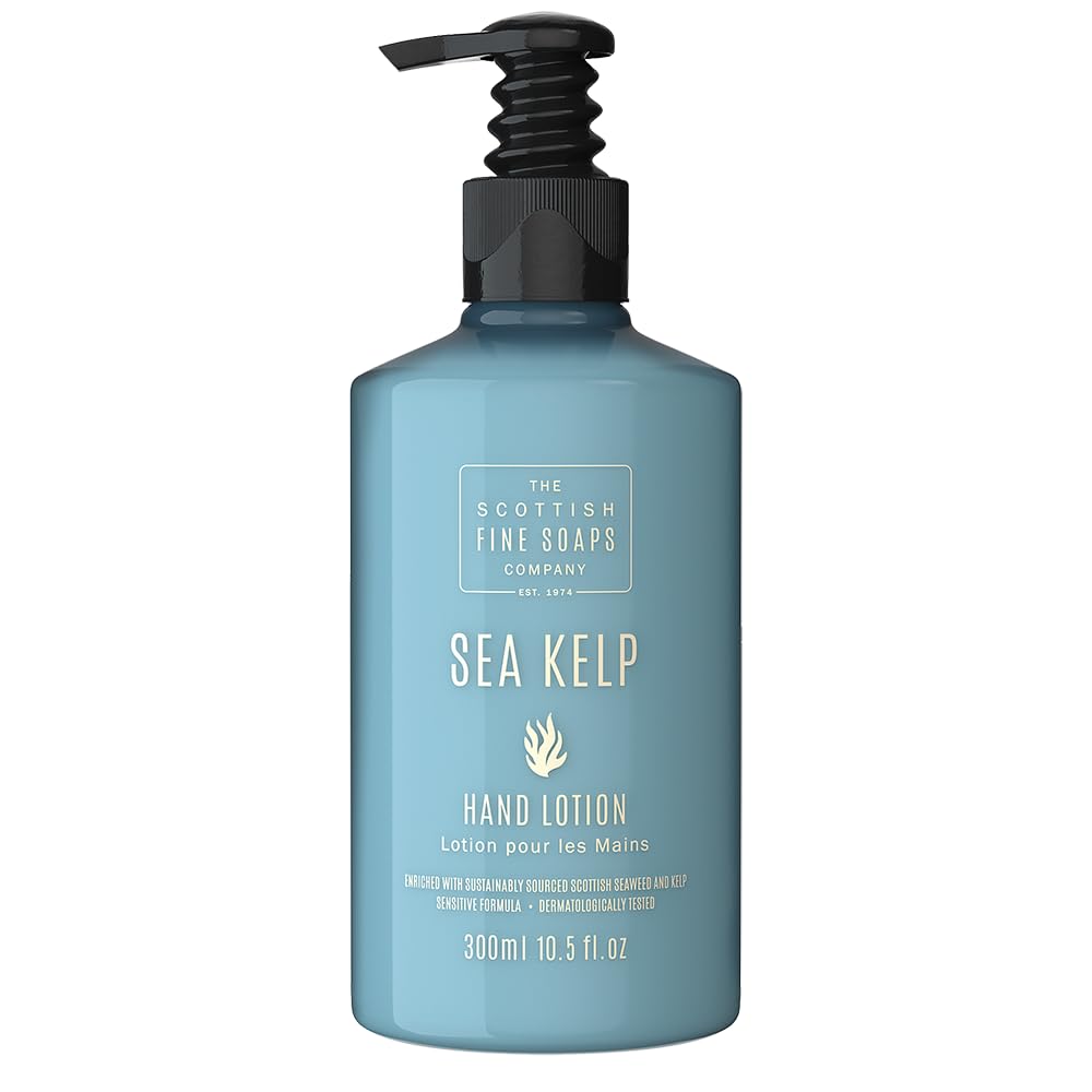 Scottish Fine Soaps Sea Kelp Hand Lotion pump bottle with hydrating formula and coastal scent