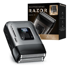 Scrorui cordless foil shaver with dual heads for smooth, efficient grooming.