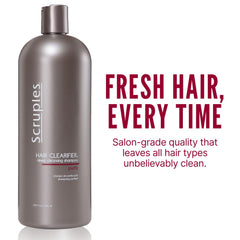 Scruples Hair Clearifier Shampoo pump application shows even distribution for use