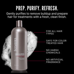 Wet hair with Scruples Clearifier Shampoo ready for deep cleansing