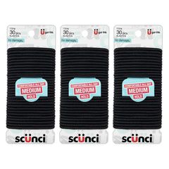 Scunci Effortless Beauty large no-damage elastics close-up for gentle, metal-free hold.