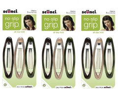 Scunci no-slip grip oval snap clip secures updos and tames stray hair.