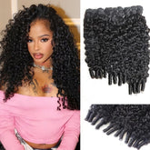 Sdferlin Burmese curly bundles 18 inch show natural bounce for seamless blend with your hair.